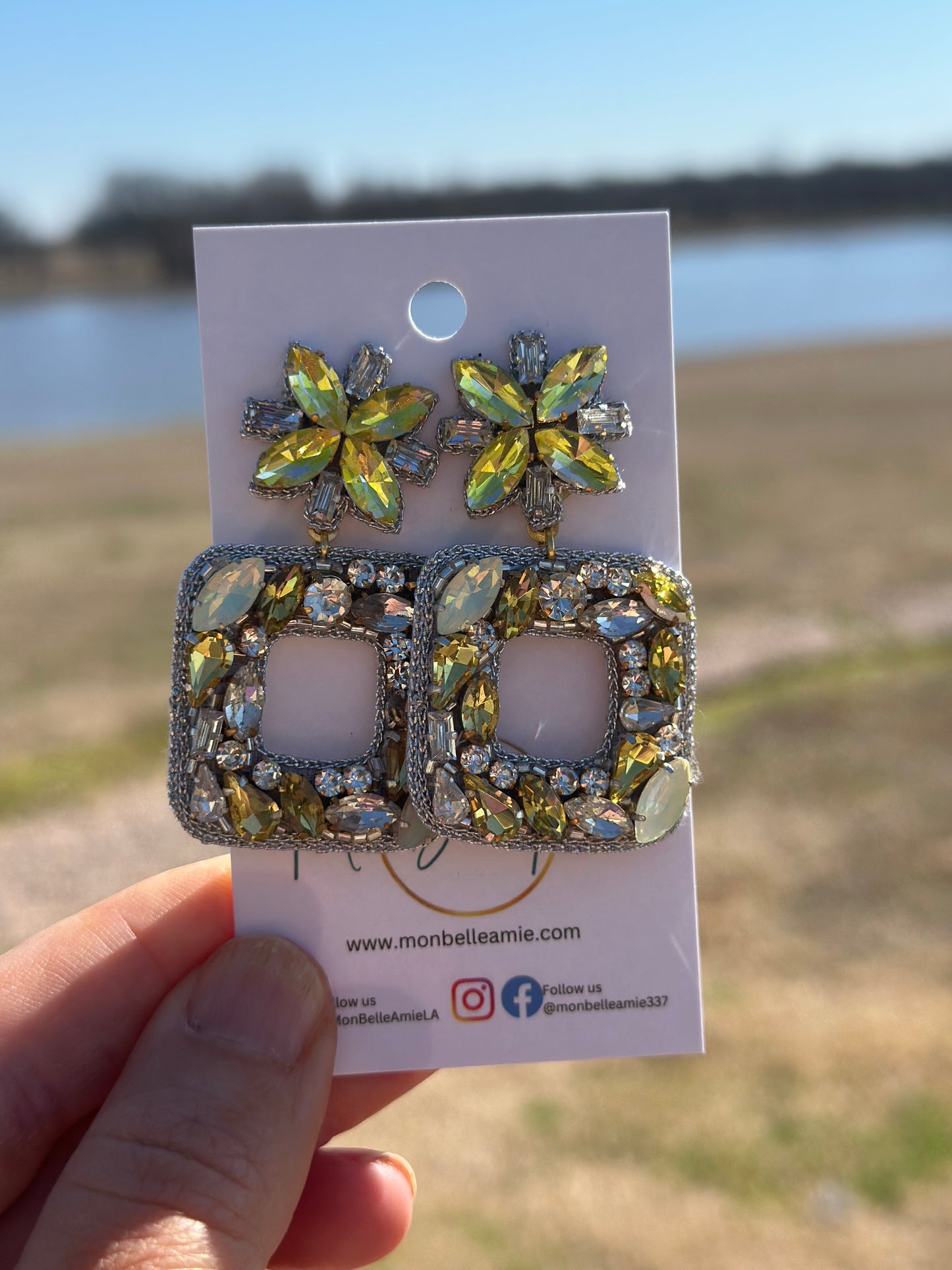 Aurora Yellow Gem Dangle Earrings