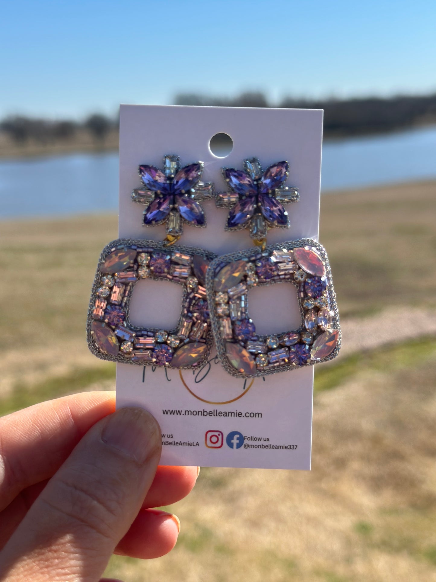 Aurora Lavender Gem Dangle Earrings