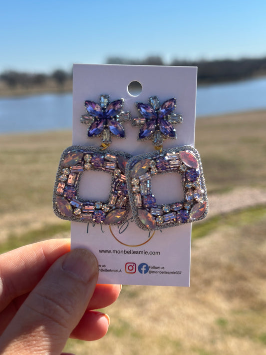 Aurora Lavender Gem Dangle Earrings