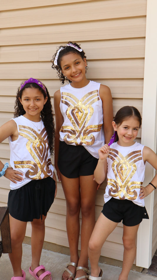LSU Golden Girl Tank (Licensed) | Youth Sequin Design Tank