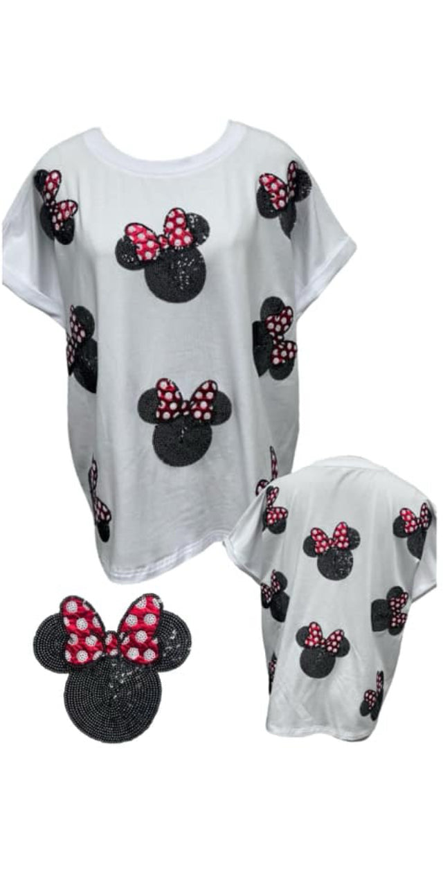 Bow Mouse Sequin Shirt-KIDS