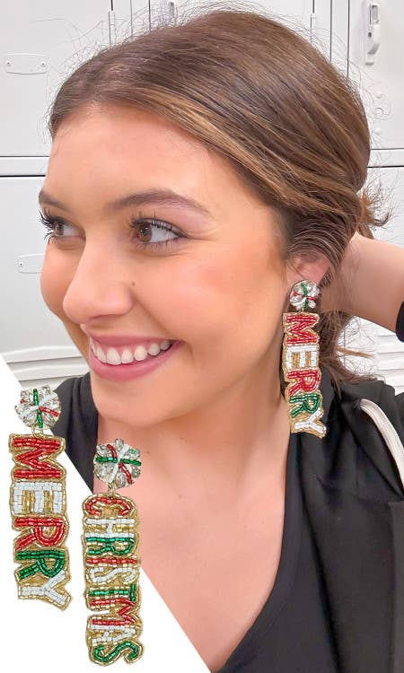 Merry Christmas Dangle Earrings