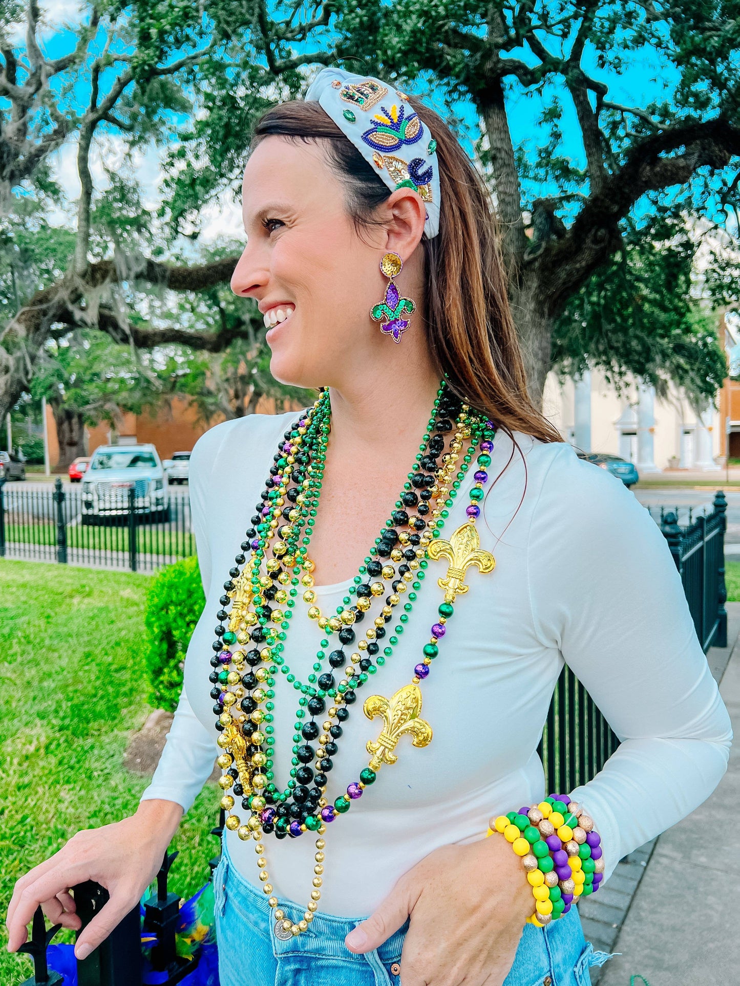 Isabelle Bracelet Set - Mardi Gras Colors