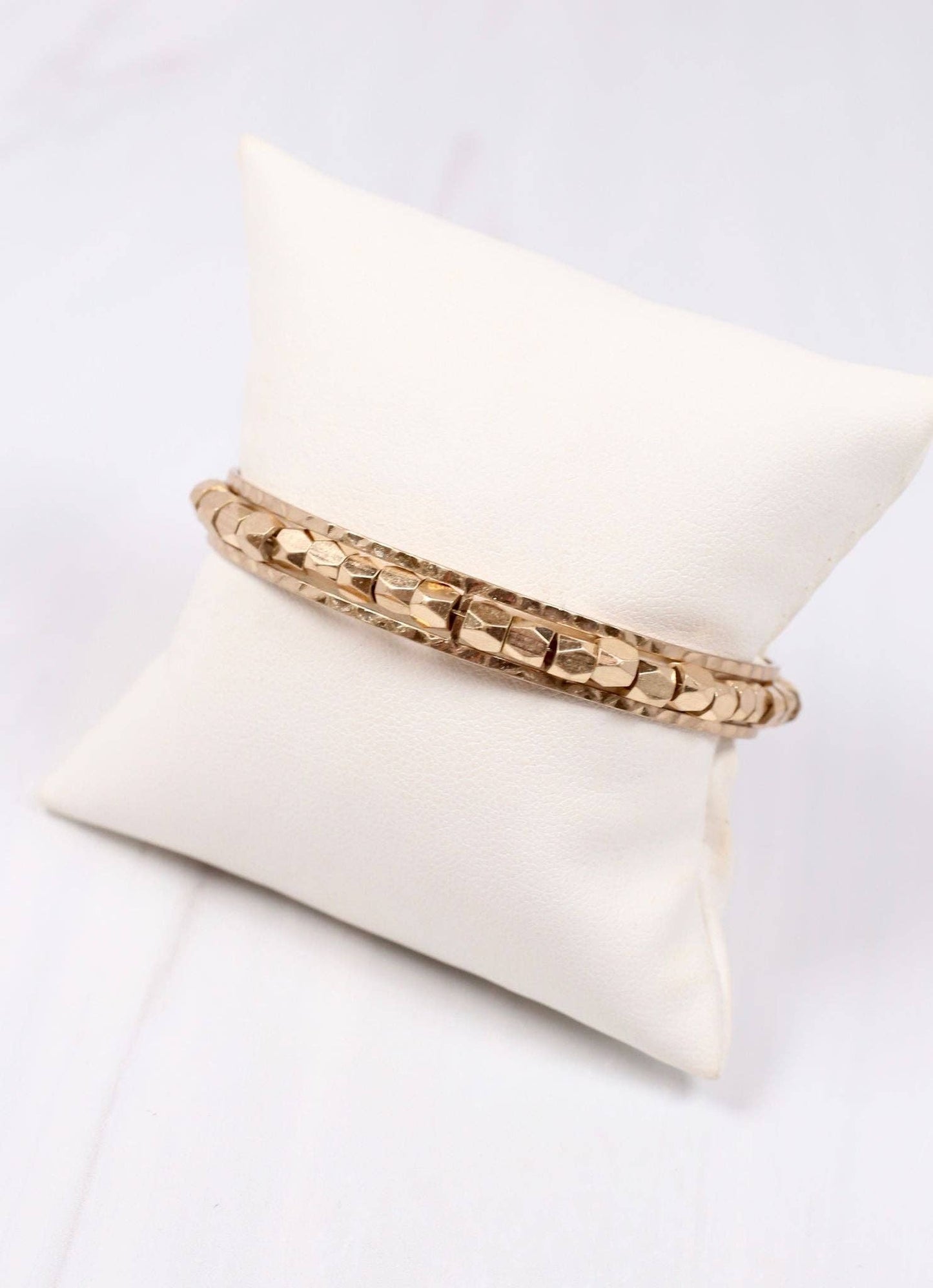 Morton Metal Beaded Cuff Bracelet GOLD