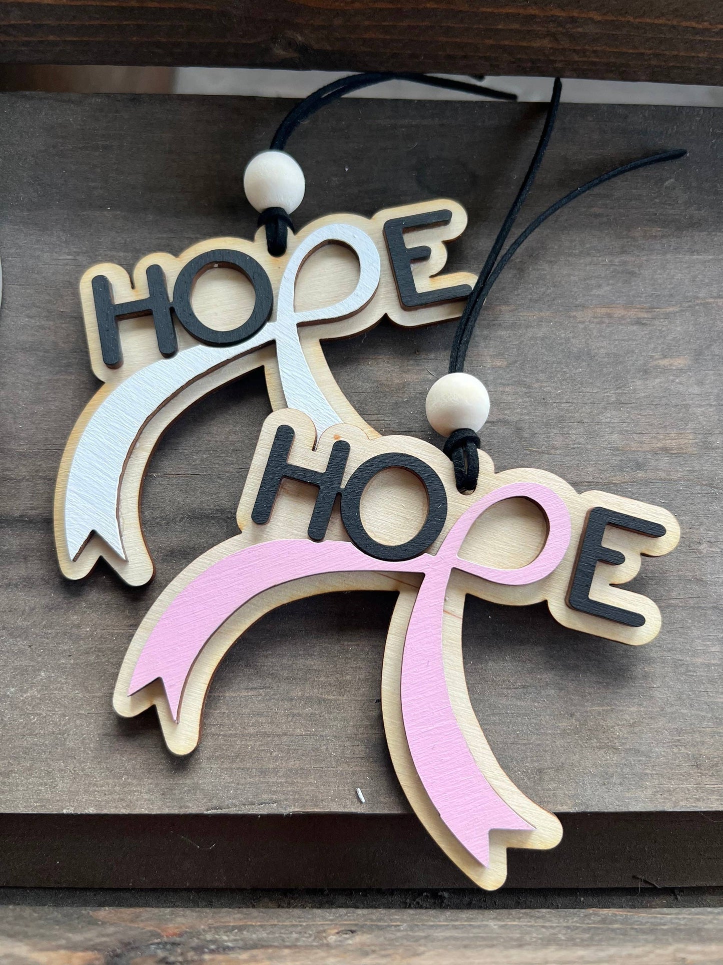 Cancer Gift - Hope Cancer Ribbon Ornament - Breast Cancer- Pink Ribbon
