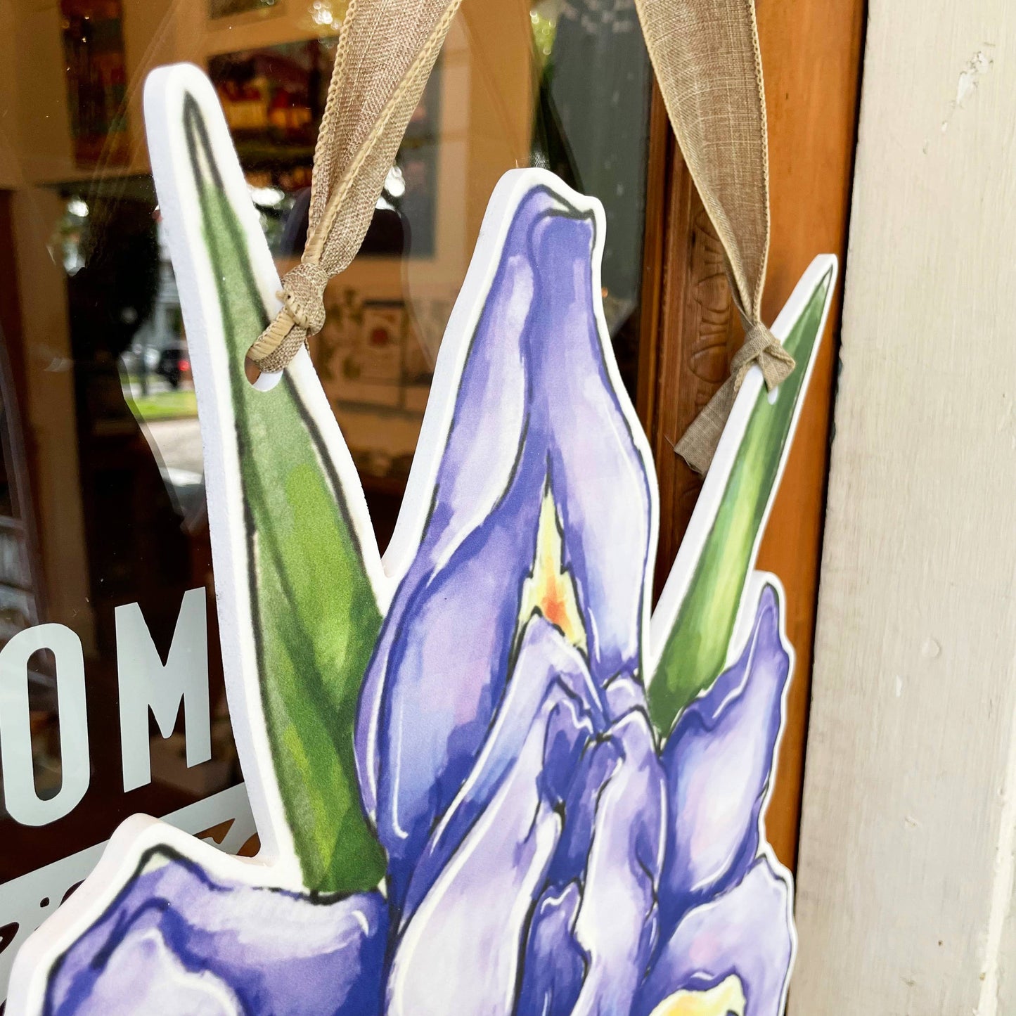 Purple Iris Door Hanger