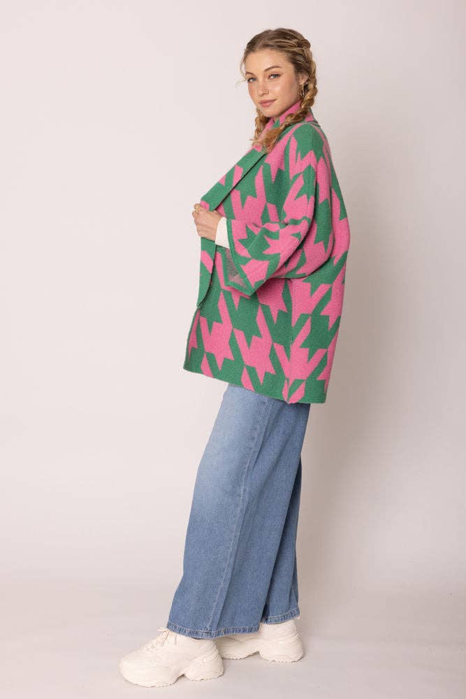 Cardigan: Pink and Green