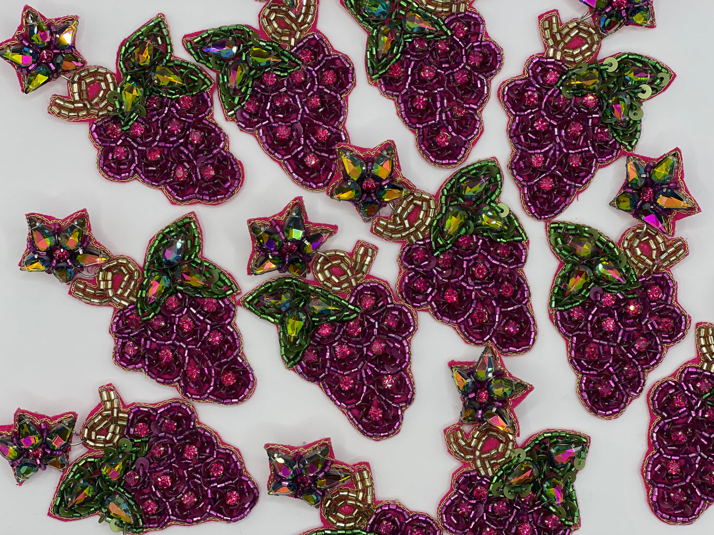 Beaded Grape Dangle Earrings