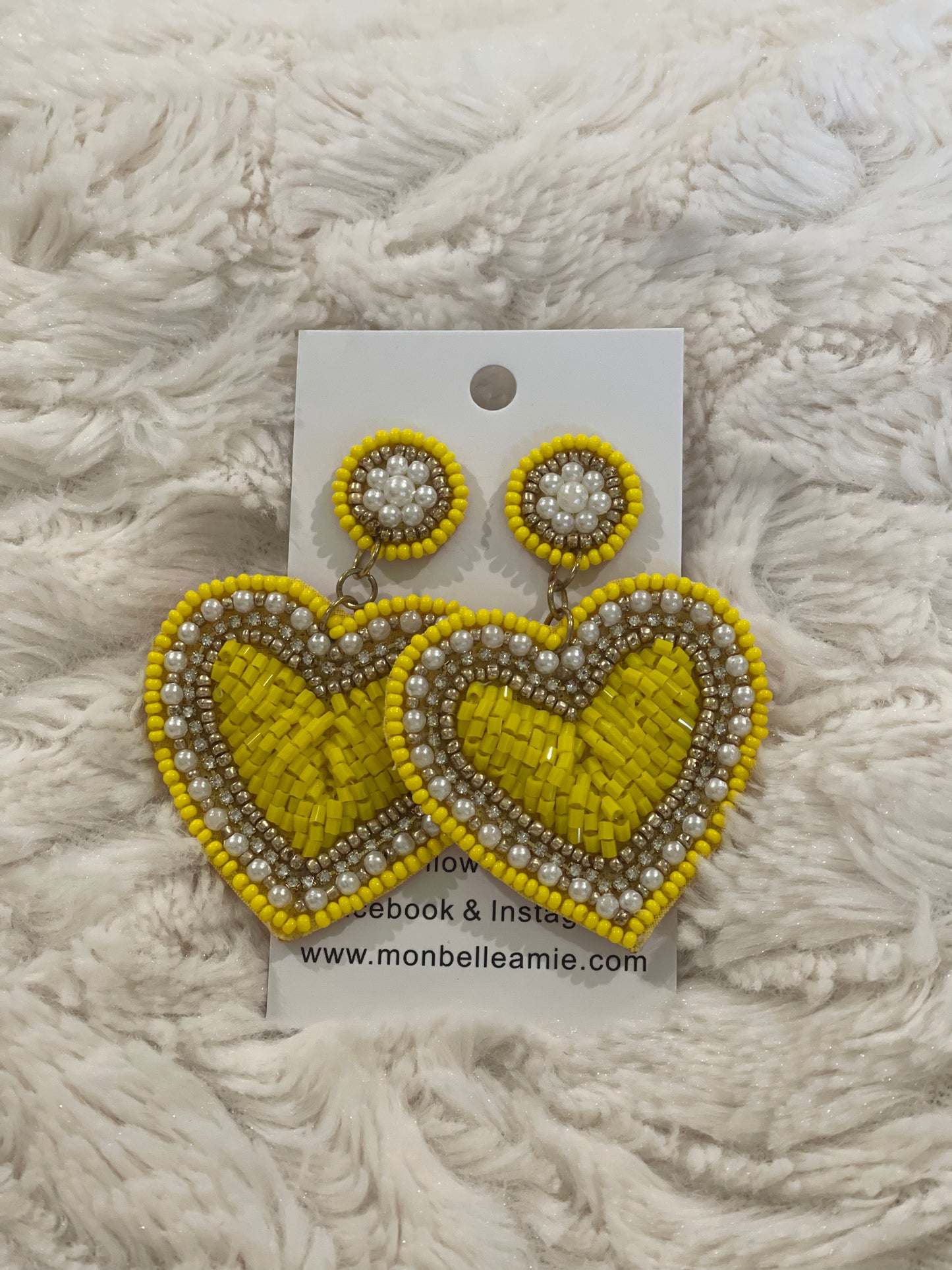 Yellow Heart Earrings