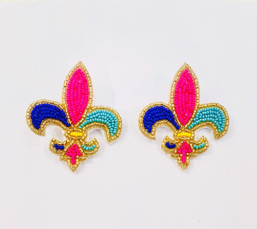 Summer Fleur de Lis Stud Earrings