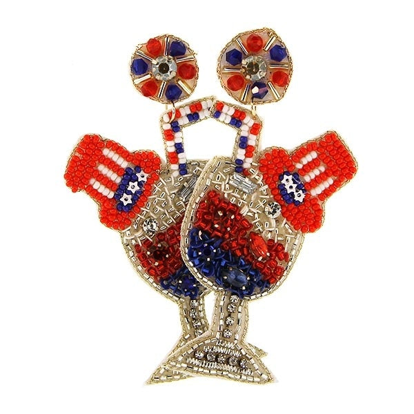 Patriotic Drink Earrings