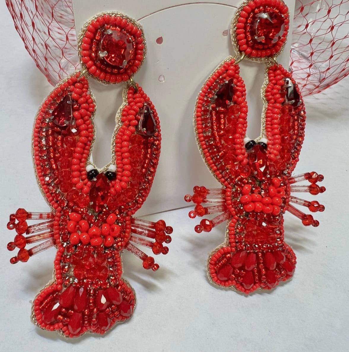 Beaded Crawfish Earrings
