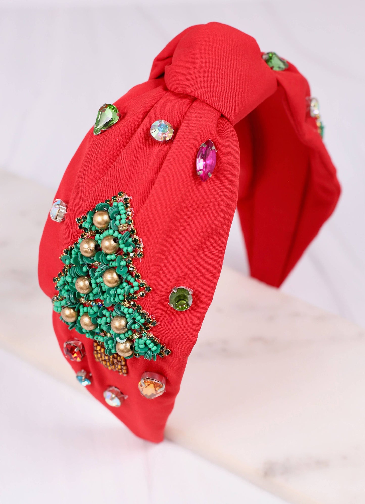 Dazzling Christmas Tree Headband RED