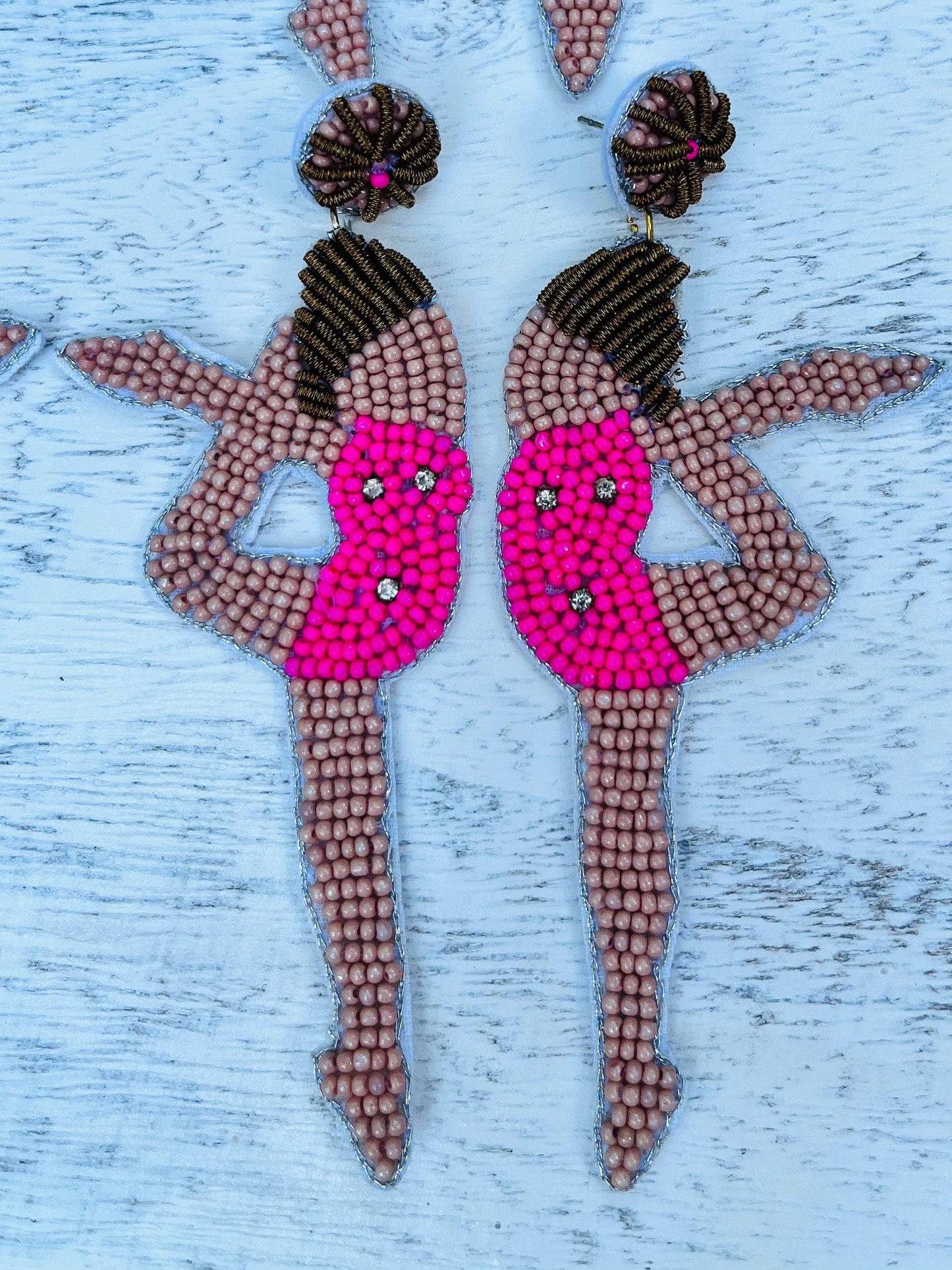 Gymnast Dancer Beaded Statement Earrings