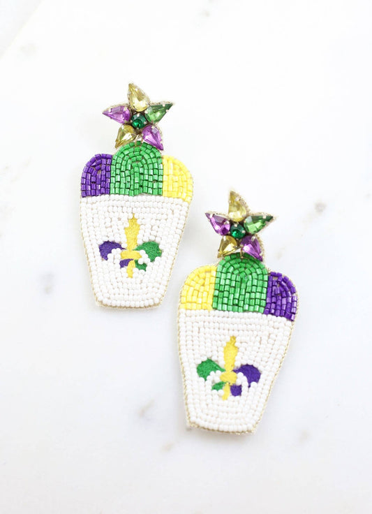 Mardi Gras Snowball Earring MULTI