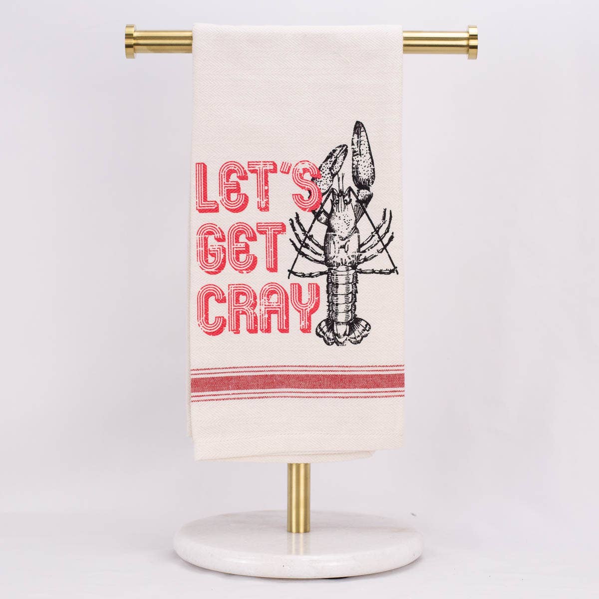 Lets Get Cray Hand Towel Cream/Red 20x28
