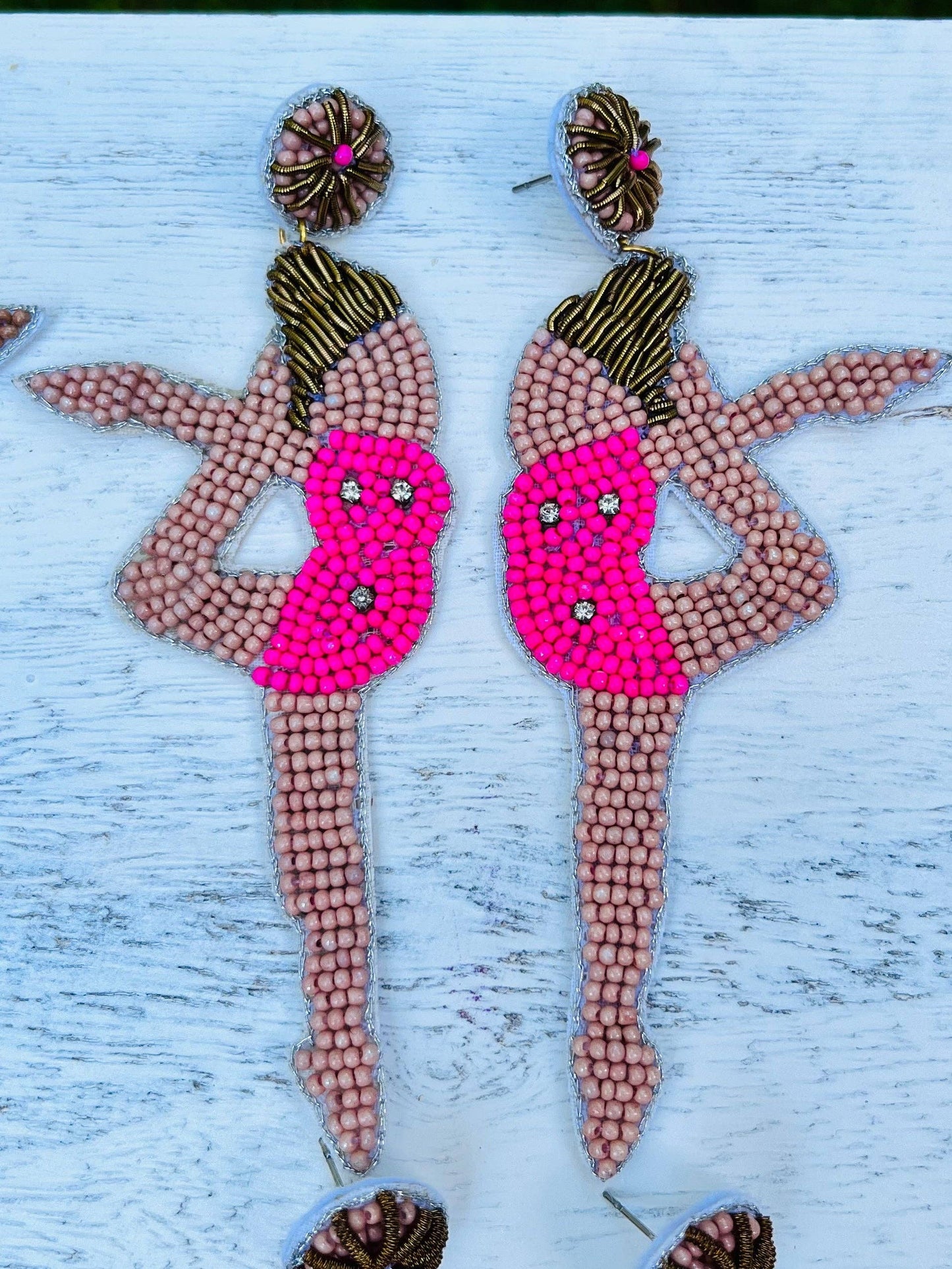 Gymnast Dancer Beaded Statement Earrings