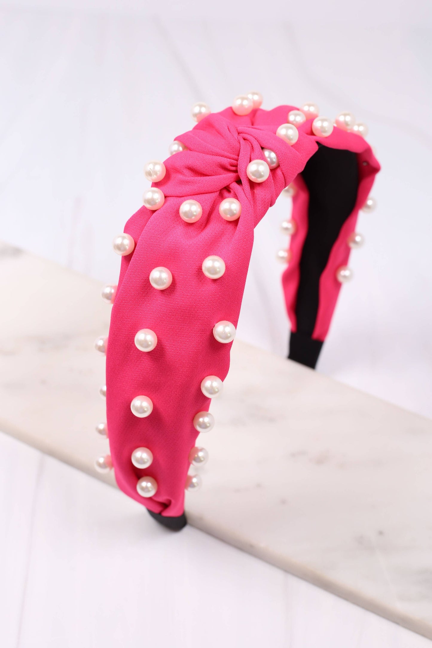 Apollo Headband with Pearls HOT PINK