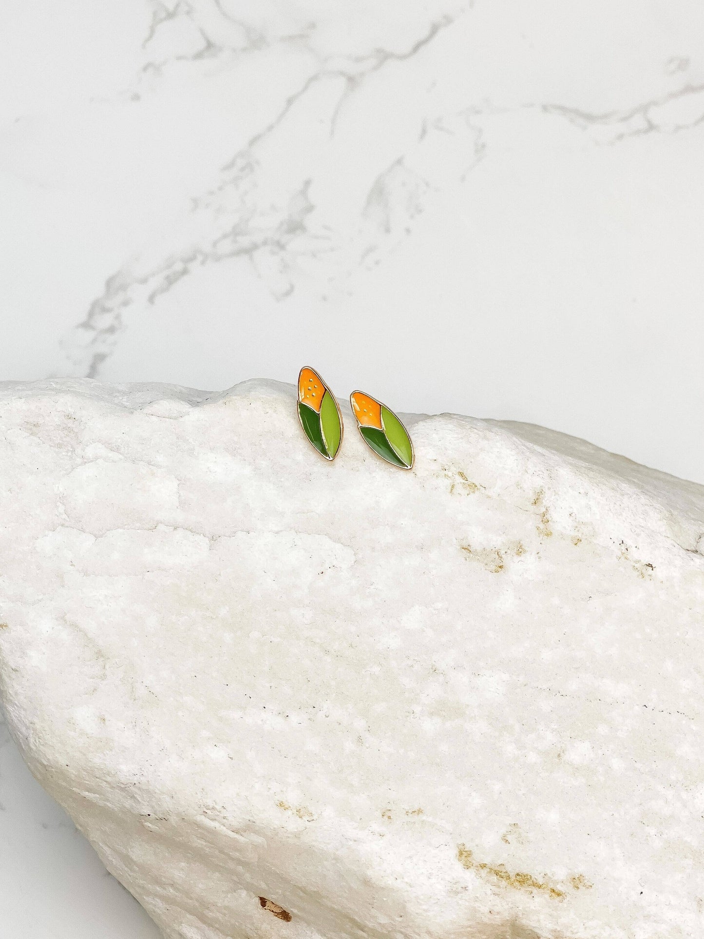 Corn Cob Enamel Stud Earrings
