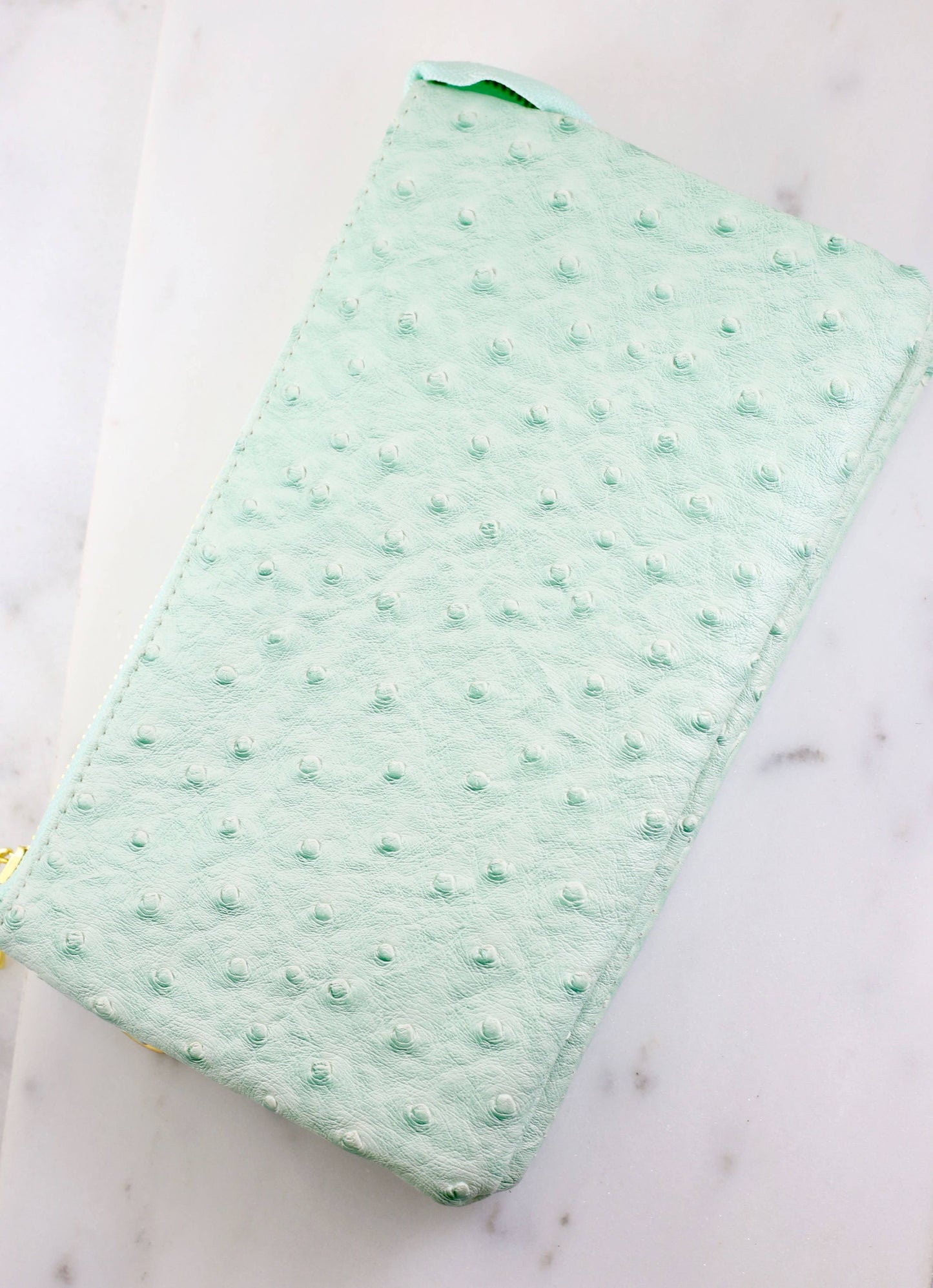 Ostrich Liz Crossbody in MINT