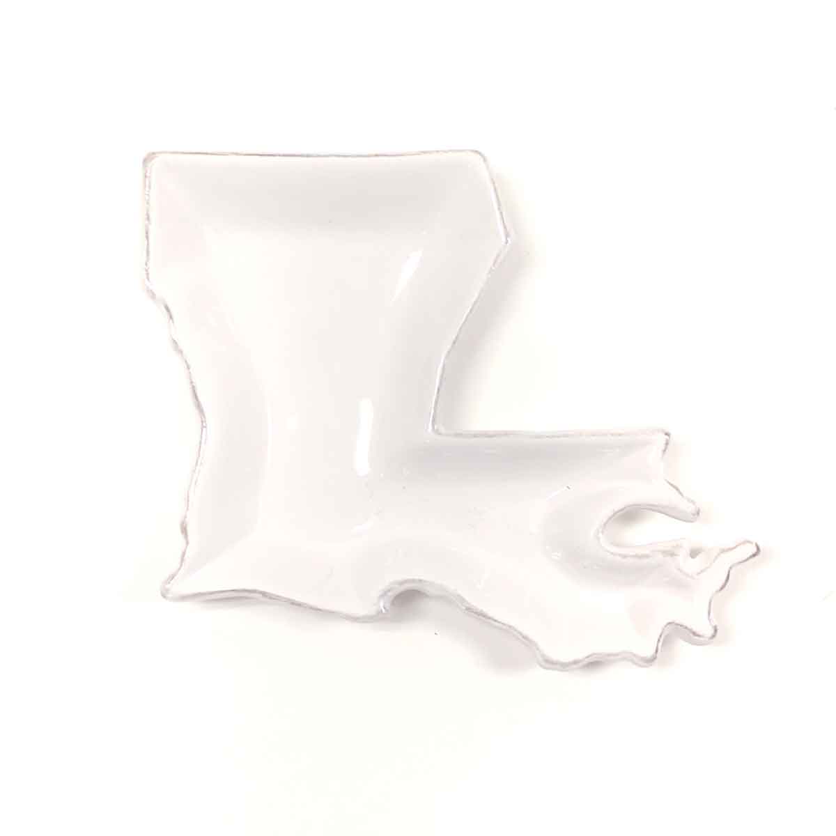 Louisiana Shaped Tidbit Dish White 6"