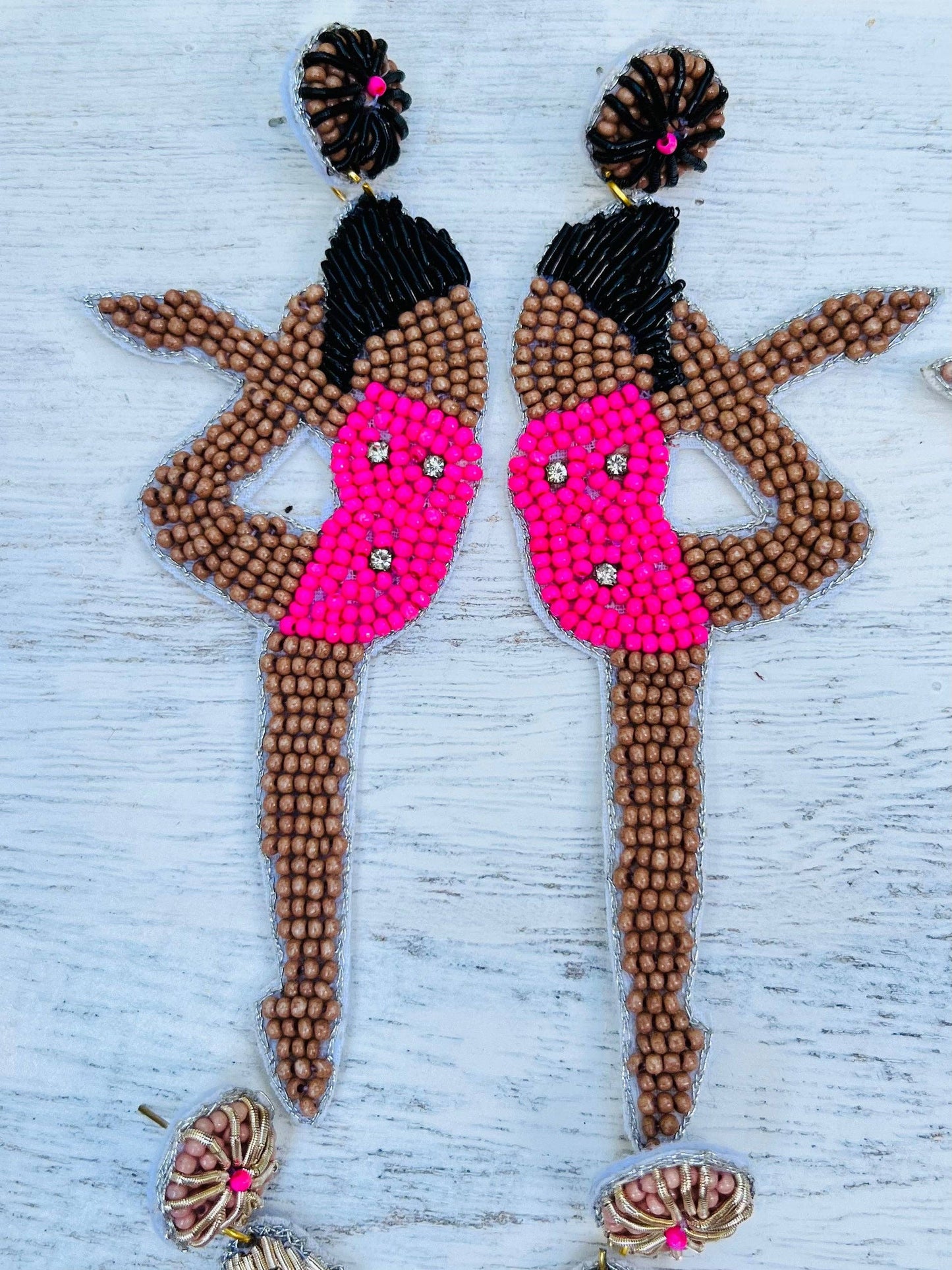 Gymnast Dancer Beaded Statement Earrings