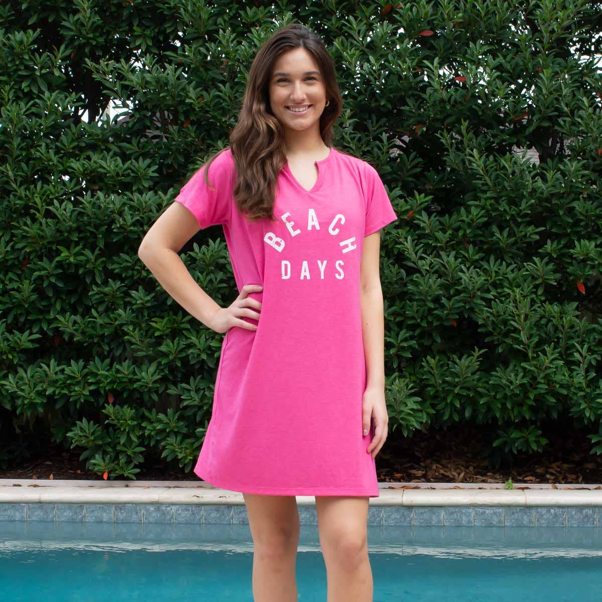 Classic Beach Days Cover Up Hot Pink/White -Asst.