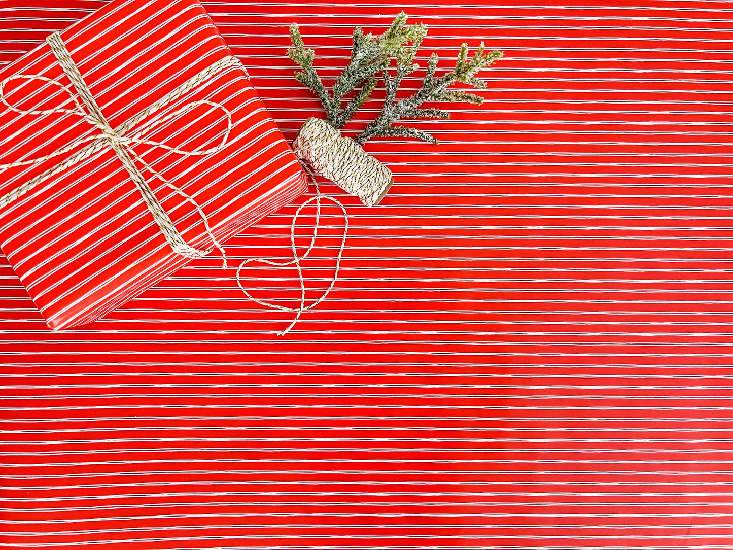 Red Striped Wrapping Paper - Single Roll