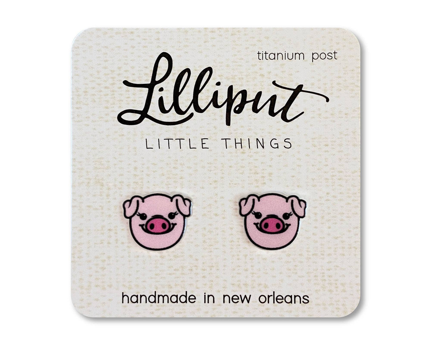 Pink Piggy Earrings