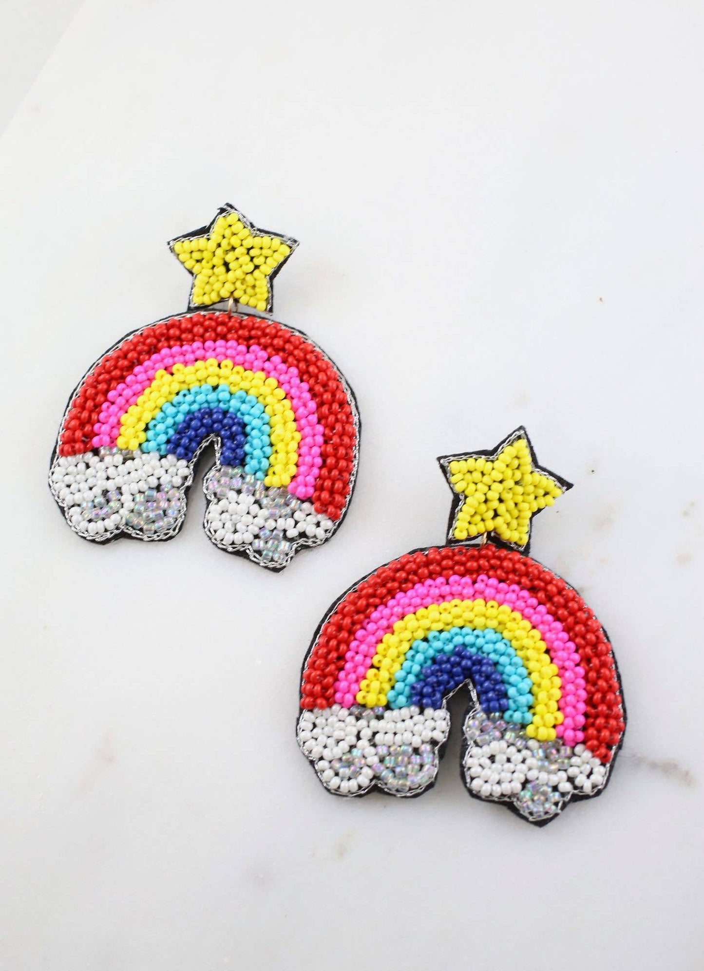 Rainbow Clouds Beaded Earring MULTI