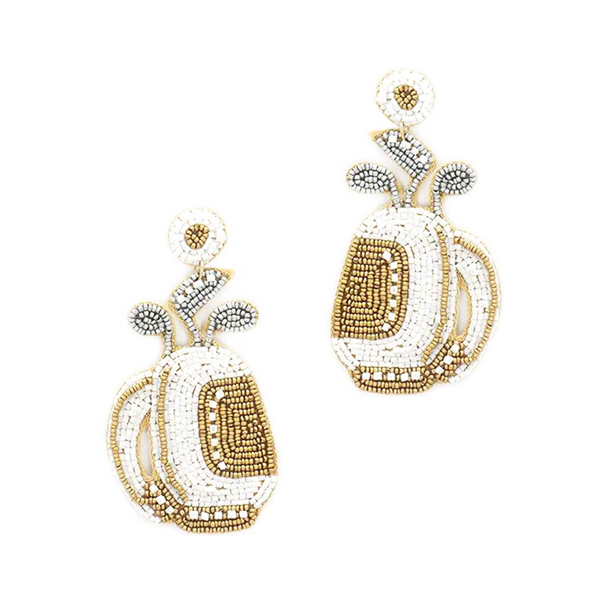 White Golf Clubs Earrings