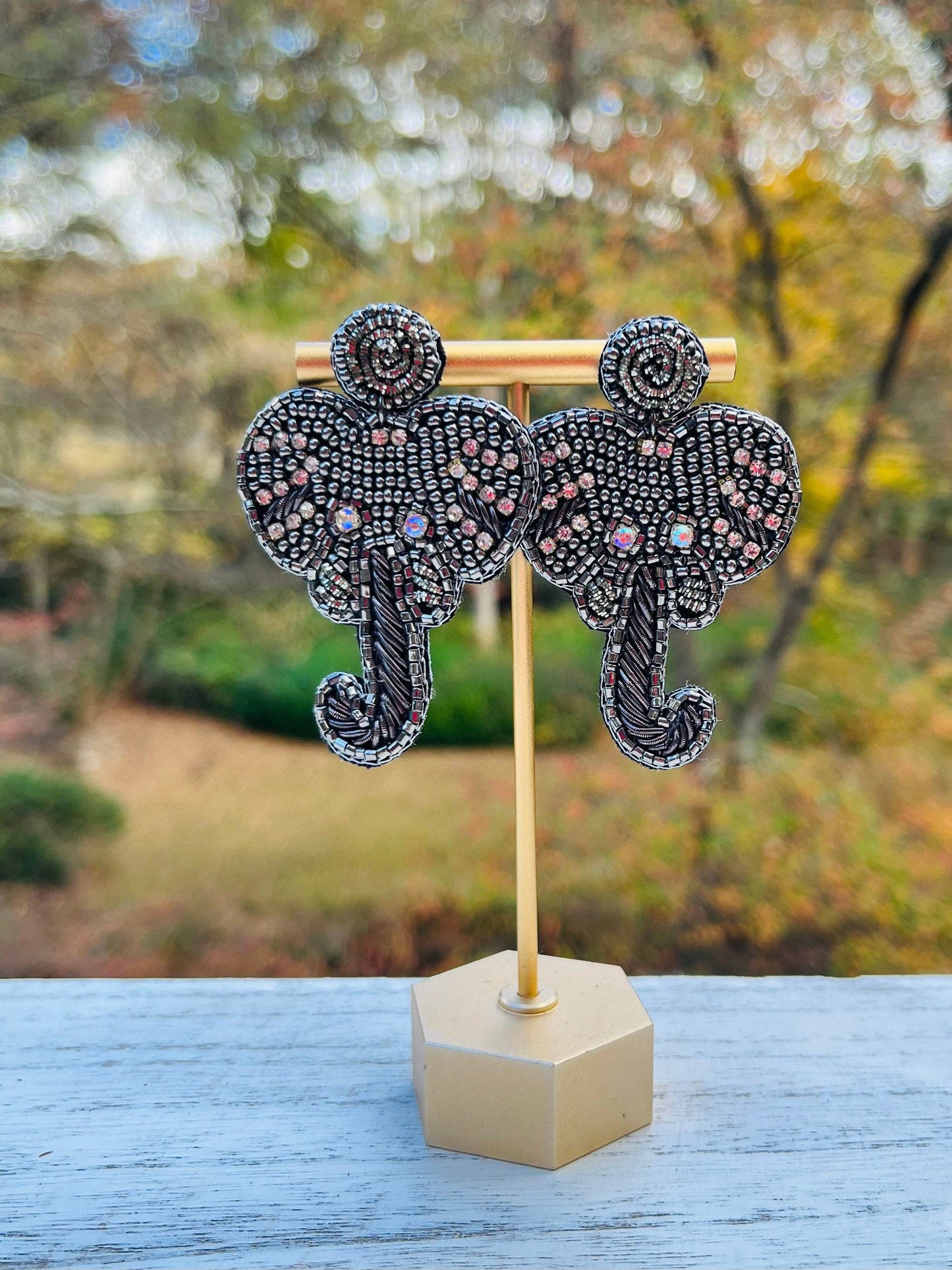 Elephant Beaded Statement Earrings