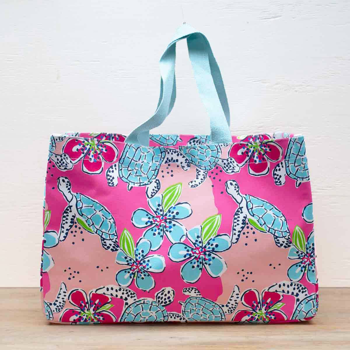 Kahuku Tote Pink/Aruba Blue 19.5x13.5x7