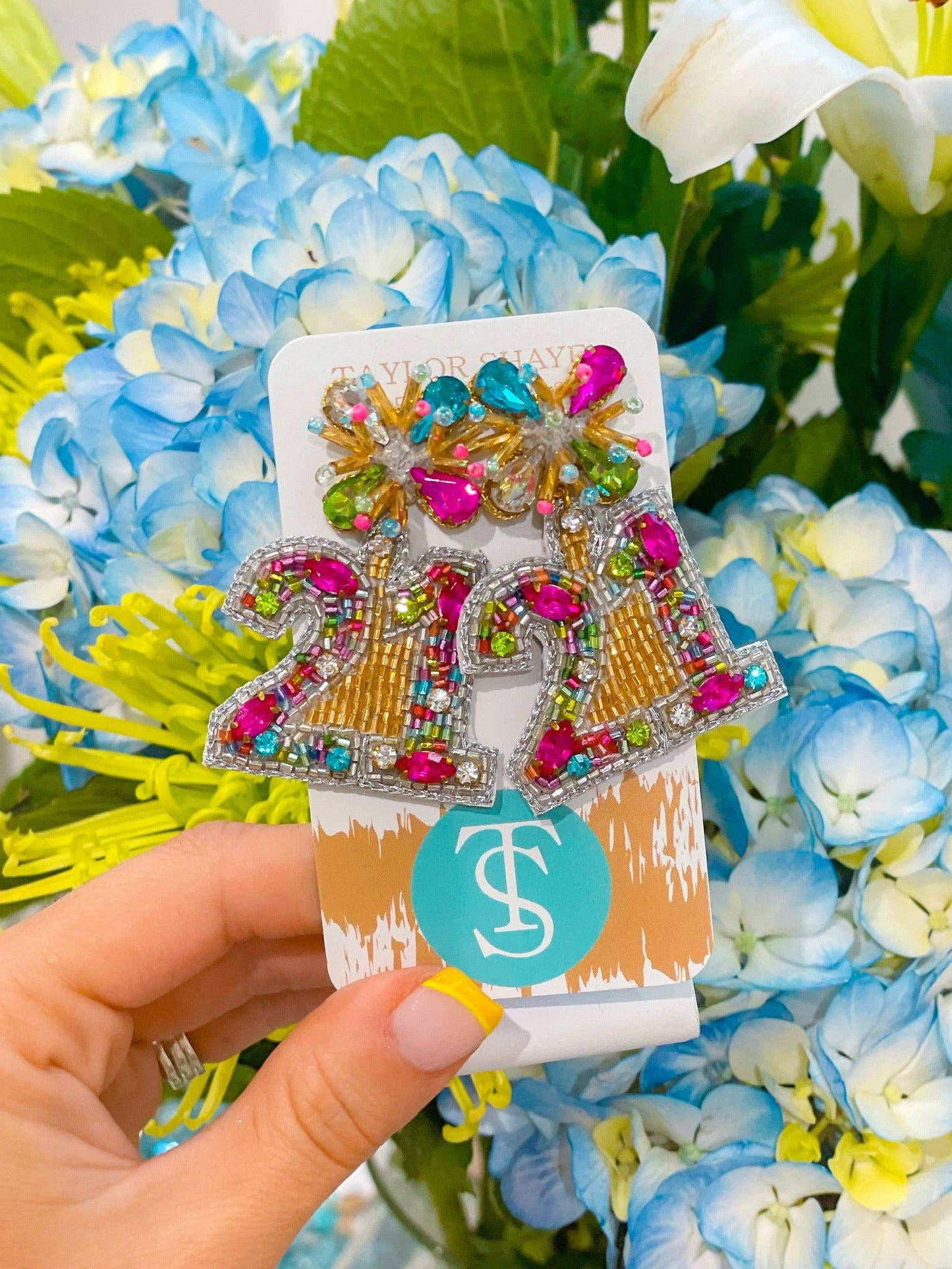 Beaded Birthday Number Earrings: 21st Birthday