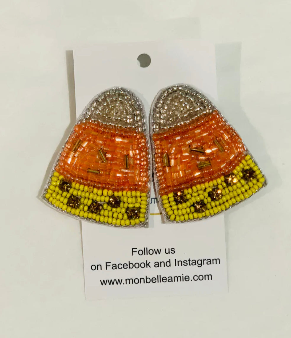 Beaded Candy Corn Stud Earrings - MBA Exclusive