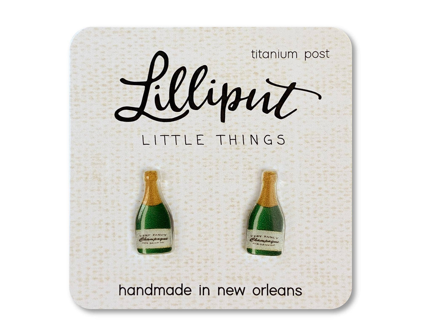 Champagne Bottle Stud Earrings