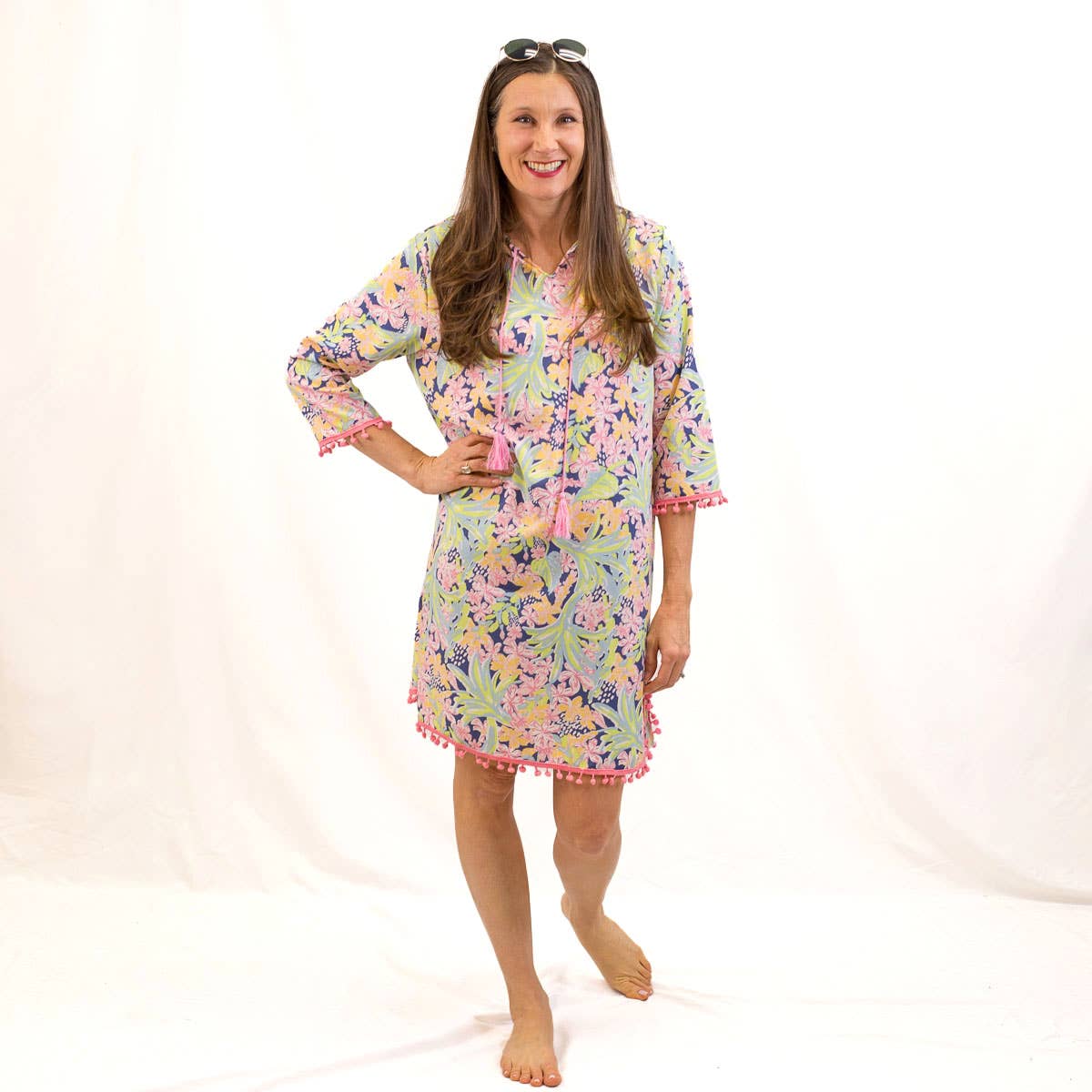 Grenada Tunic Cover Up Royal/Multi -Asst.