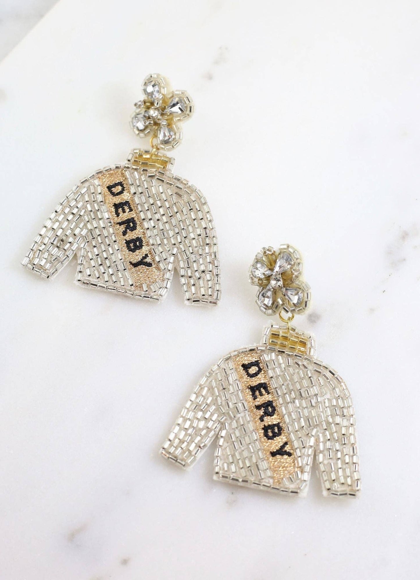 Embellished Derby Jockey Silks Earring SILVER
