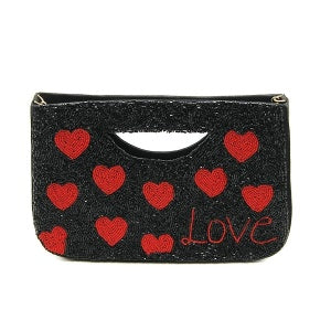 Black Beaded Valentine’s Bag