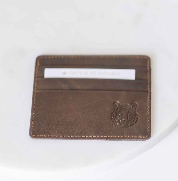 Tiger Leather Embossed Slim Wallet