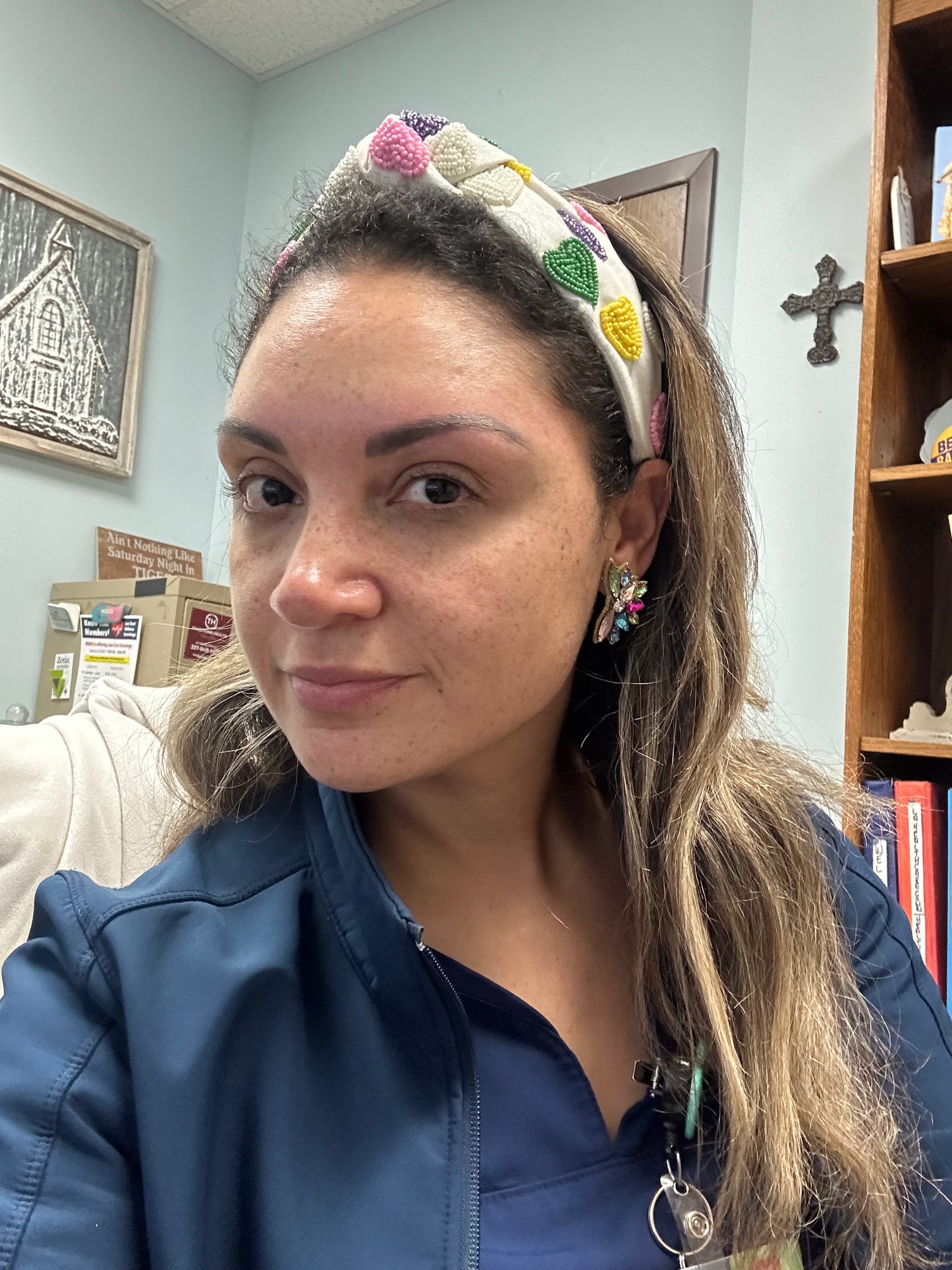 Beaded Sweethearts White Knot Headband