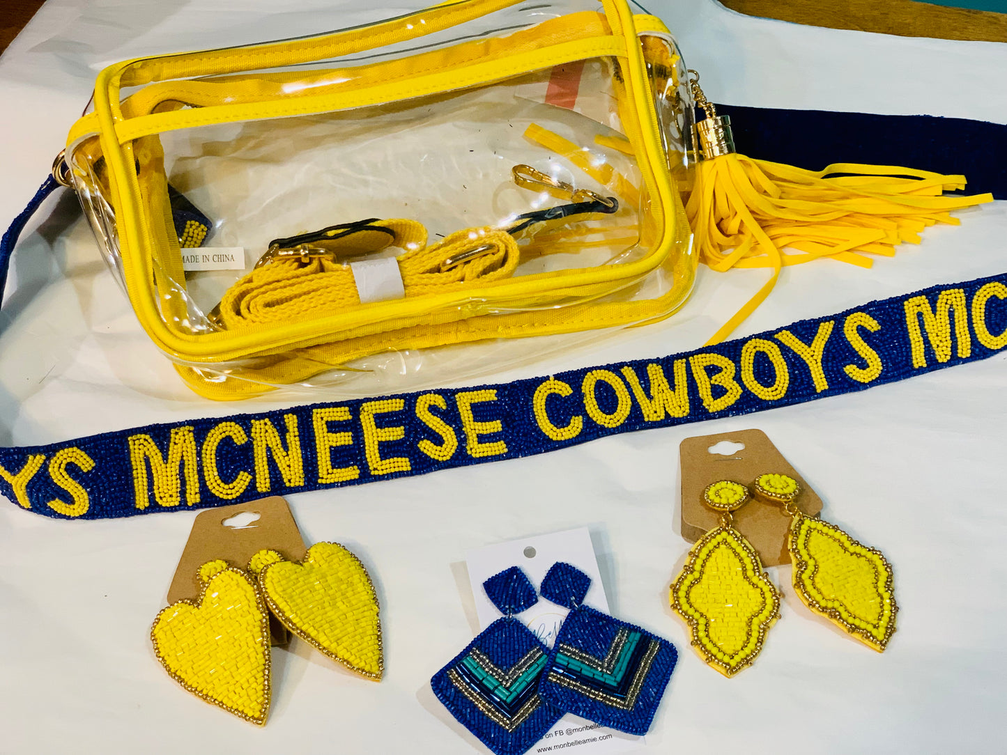 McNeese State (MSU) Beaded Purse Strap