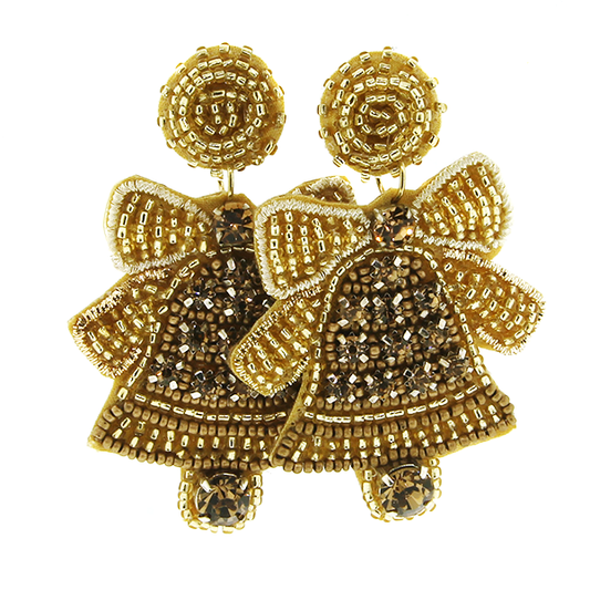 Gold Christmas Bell Earrings