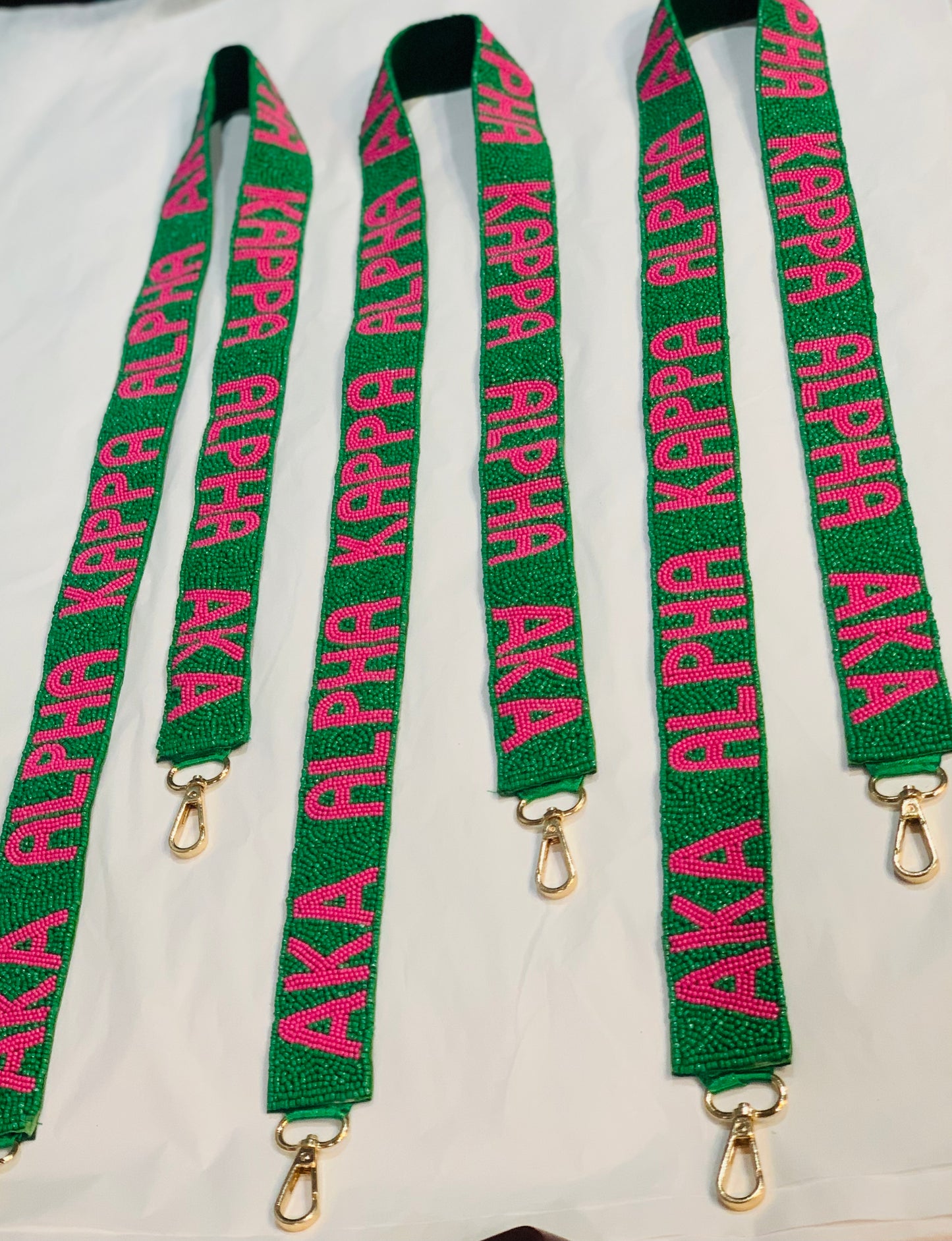 Alpha Kappa Alpha Sorority Beaded Purse Strap