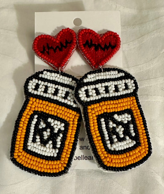 Prescription Bottle Beaded Earrings