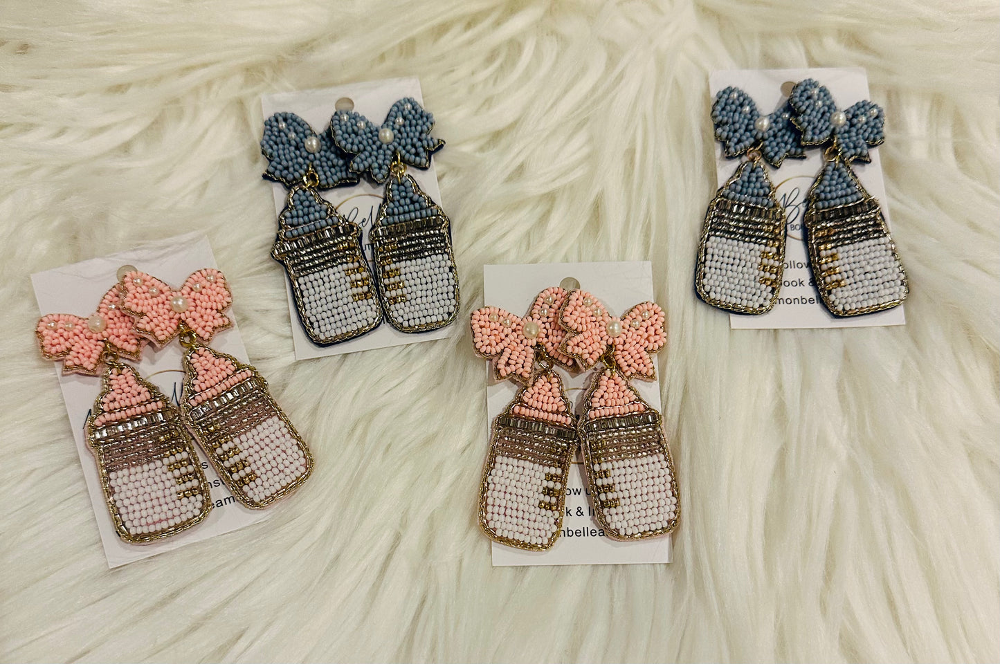 Baby bottle earrings - Blue