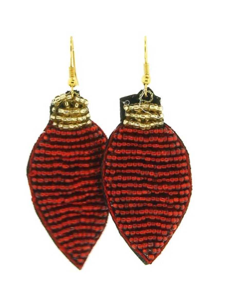 Christmas Light Bulb Earrings in Red