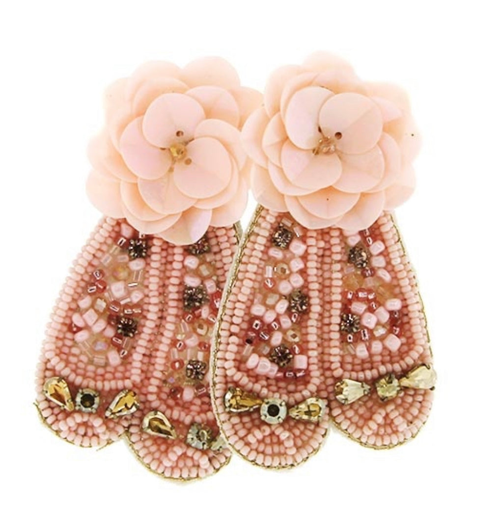 Beaded Ballet Slippers Earrings