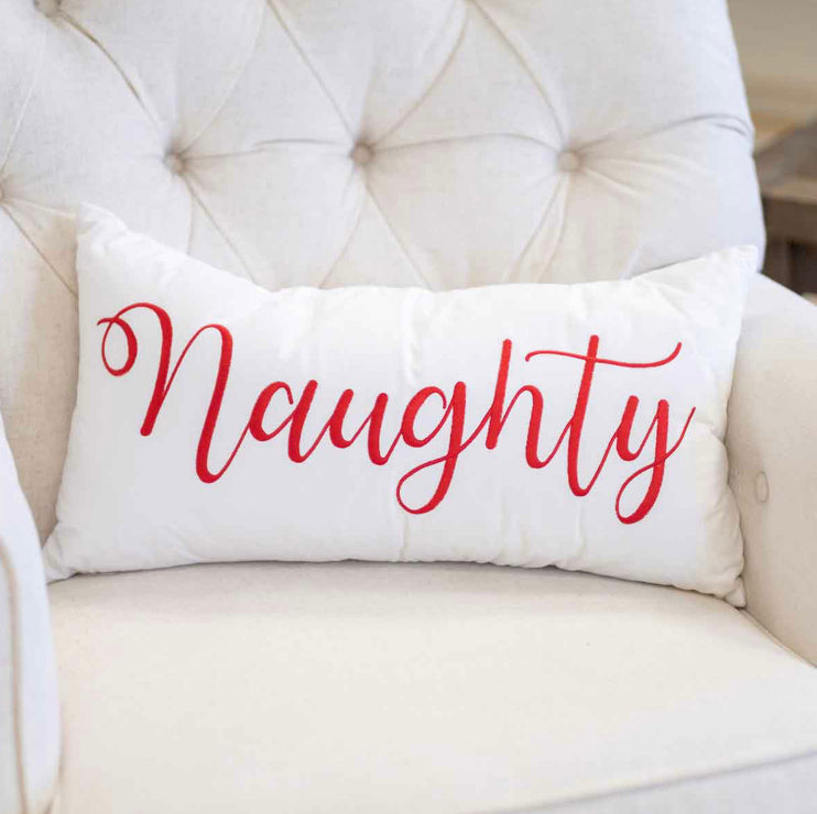 Naughty or Nice Reversible Pillow - 12 x 22