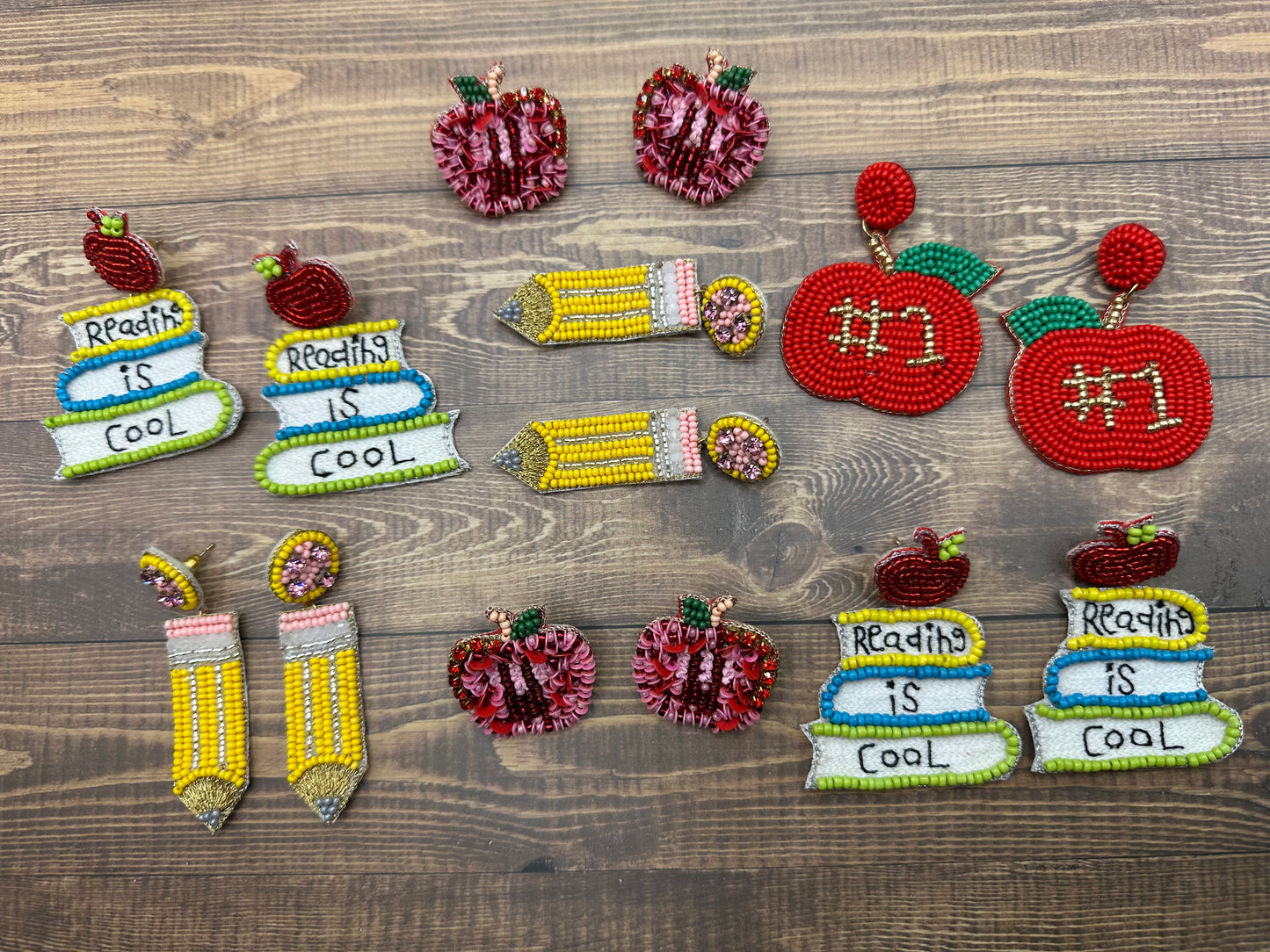 Books Reading is Cool Earrings - Teacher